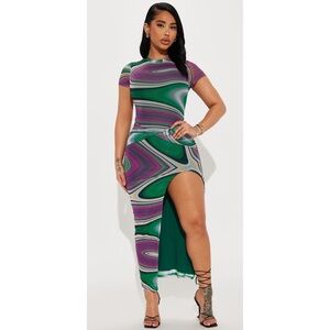 Legs For Days Multicolored Mesh Maxi Dress - S